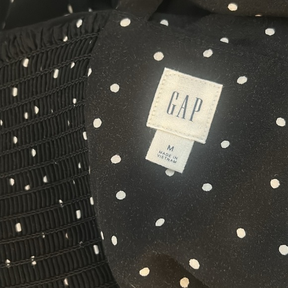 GAP Black and White Polka Dot Maxi Dress Fall Casual Layering Seasonal Medium - Picture 7 of 7